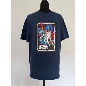 Gap Star‎ Wars Graphic T-Shirt Movie Poster Print Navy Blue Mens Large